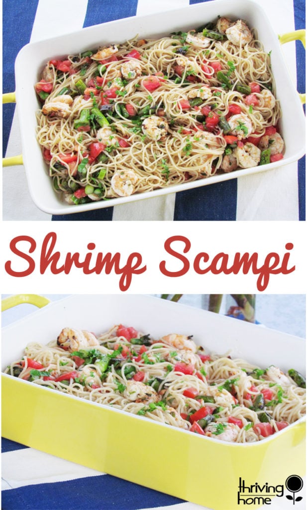 Delicious shrimp scampi recipe. This super easy, light, fresh-tasting entree makes a perfect summer meal. Freezer friendly too!