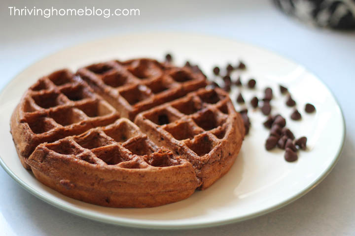 These homemade chocolate waffles with a healthy spin will leave your kids asking for more! Healthy and delicious - it's a win for everyone!