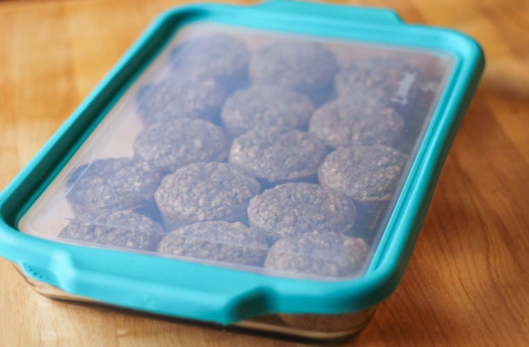 Muffins in a freezer container