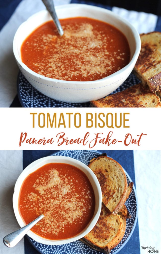 Tomato Bisque: A Panera Bread fake-out recipe. Freezer Friendly, healthy dinner idea!