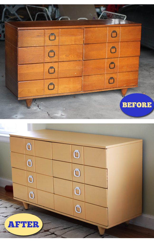 Before and After Dresser to Changing Table