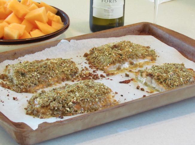 This baked dijon salmon recipe is a nice combination of salty, sweet, and crunchy...which definitely minimizes the sometimes fishy taste of salmon.