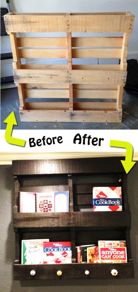 Wood pallet before and after