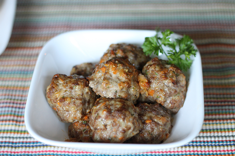Delicious meatballs with sneaky nutrition. Makes a great, flavorful freezer meal!