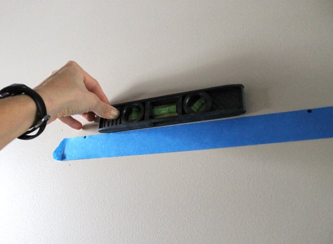 Level painters tape on the wall