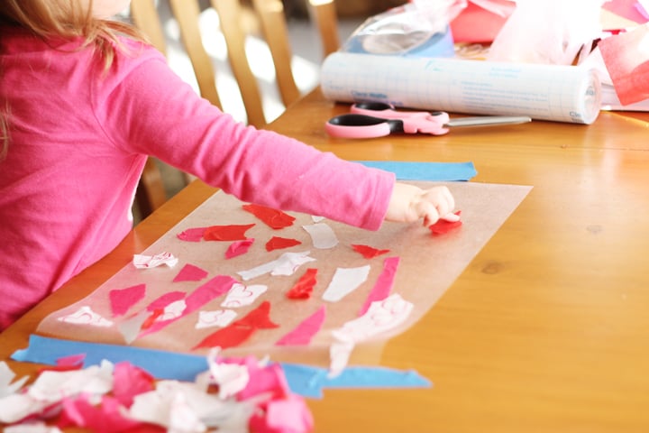 toddler crafting valentine