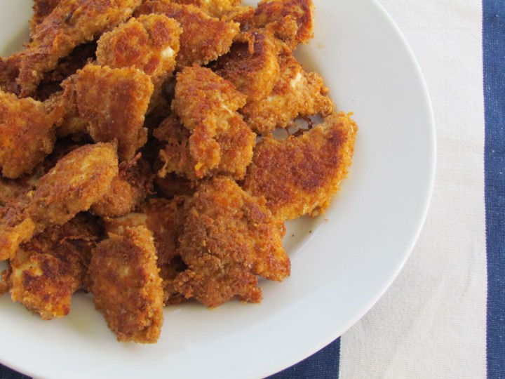 Homemade, crispy chicken nuggets with just a few healthy ingredients! Try these the next time your family wants the fast food version. They will not disappoint!