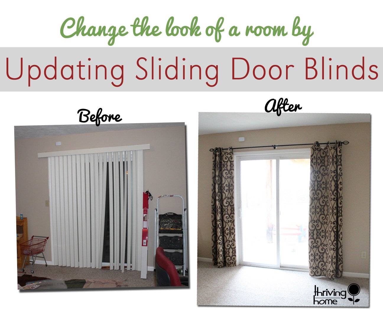 Sliding Door Blind, How To Install Patio Door Curtain Rod
