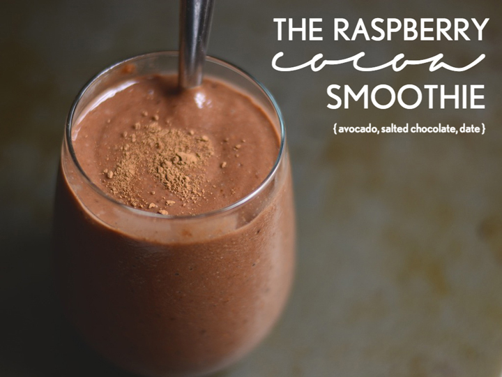 This is a truly healthy smoothie option for you chocolate lovers out there. Raspberry paired with dark chocolate and sea salt makes this an unforgettable snack or breakfast. 