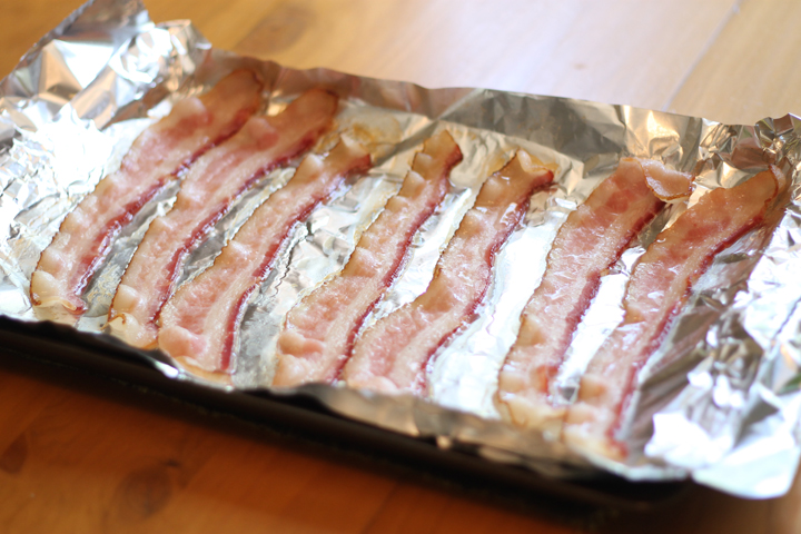 Par-cooked Bacon on foil