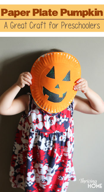 paper plate pumpkin halloween idea