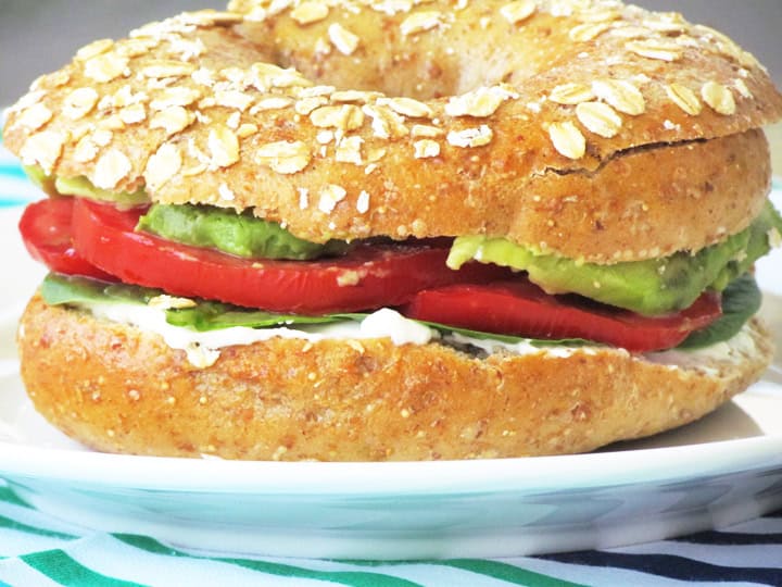 Veggie Sandwich on Whole Grain Bagel Recipe