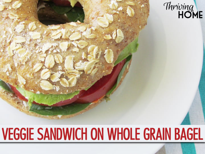 Veggie Sandwich on Whole Grain Bagel