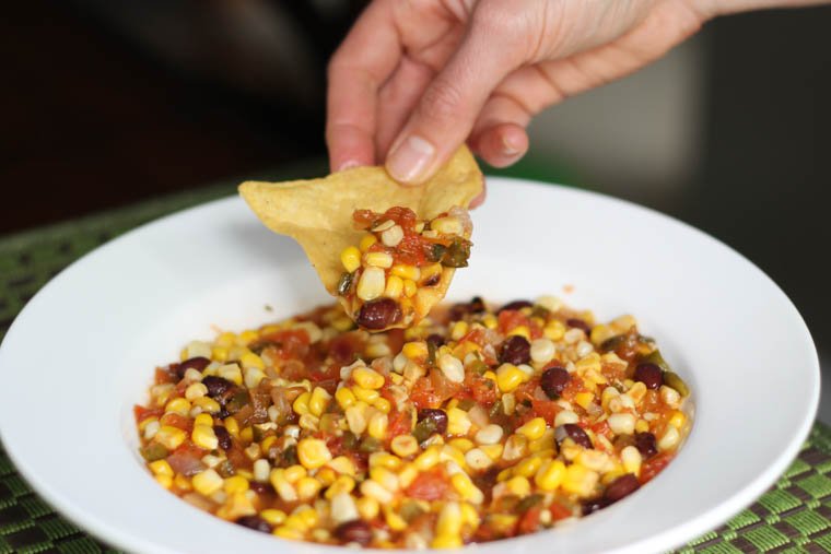 Roasted Corn and Black Bean Salsa - A BIG batch freezer recipe that your family and friends will love. Perfect for all those summer veggies! 