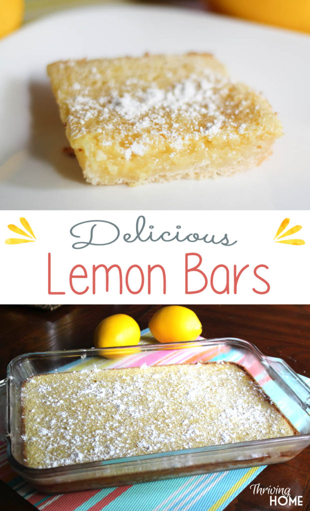 Classic Lemon Bar Recipe. I love this recipe because it has a thicker crust than most. For sure worth a try! | Thriving Home