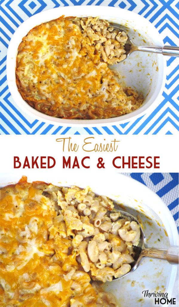 This dump, stir, and bake method really is the easiest Baked Mac and Cheese ever. Plus it's delicious! #freezermeal