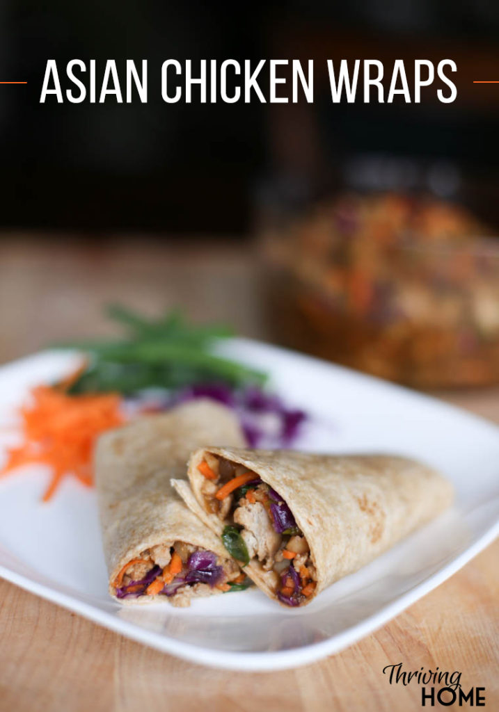 Asian Chicken Wrap on a white plate