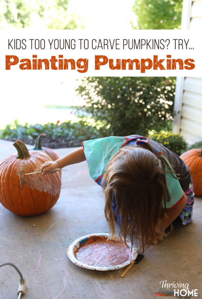 Pumpkin painting: a great alternative to carving pumpkins. A fun, fall activity to do with any age!
