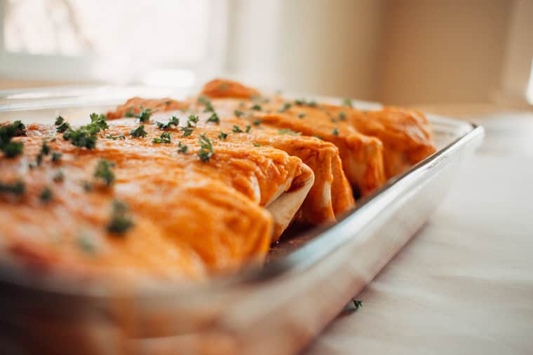 Cheesy Chicken and Black Bean Enchiladas