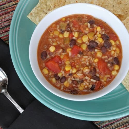 Vegetarian Tortilla Soup - A 10 minute one pot wonder!
