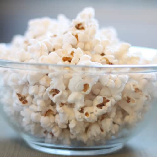 homemade popcorn with coconut oil