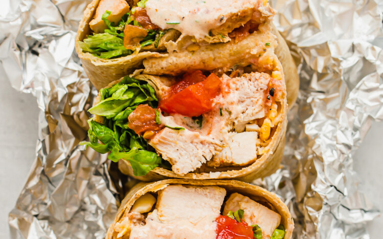 southwest chicken and bacon wraps