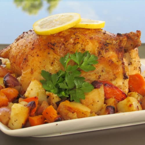 roasted chicken and vegetables