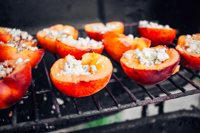 peaches on a grill