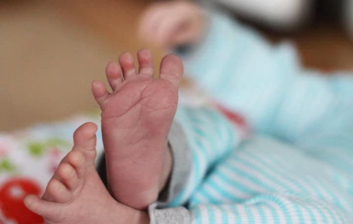 Newborn baby feet