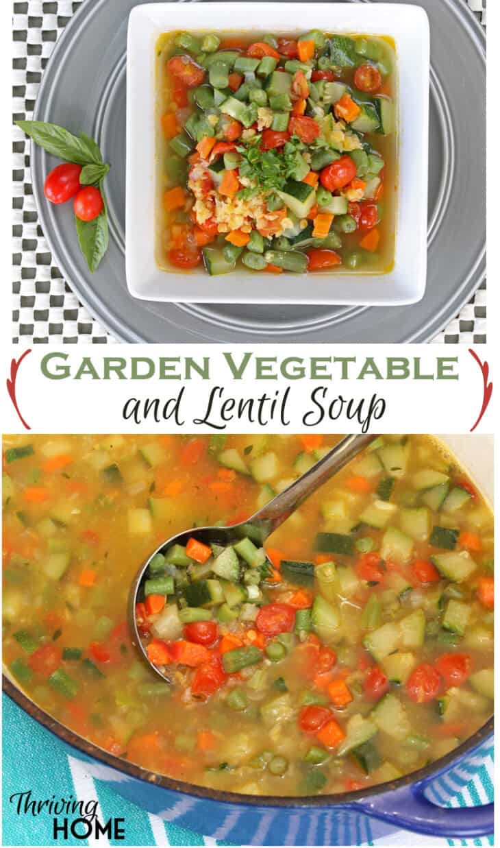 Garden Vegetable and Lentil Soup {Freezer Meal}