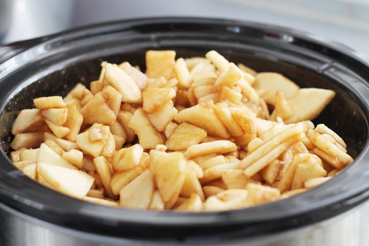 Apples, brown sugar, and cinnamon make for the perfect crock pot snack!