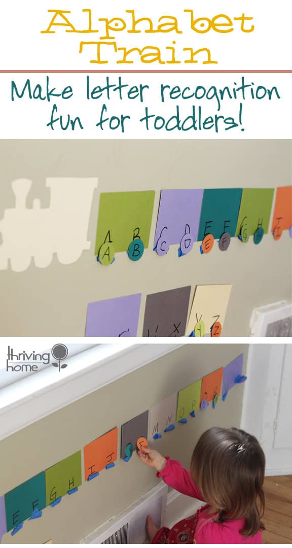 Alphabet Train. Great DIY learning activity for preschoolers!