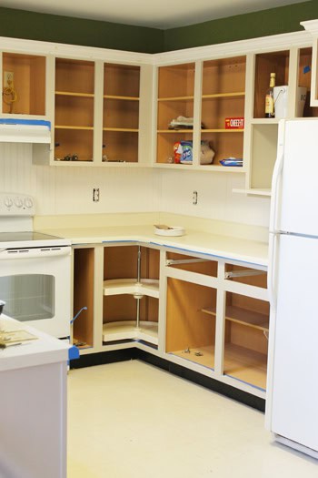 oak cabinets in progress