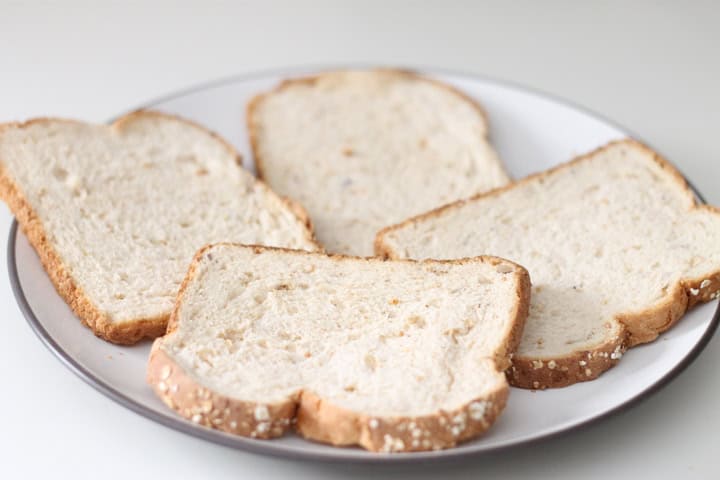 Bread slices on a plate.