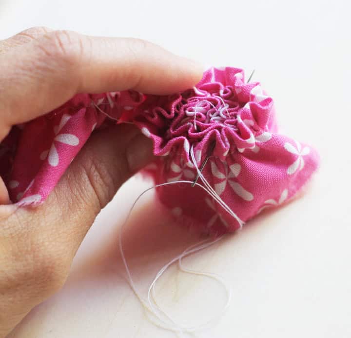 sewing fabric flower