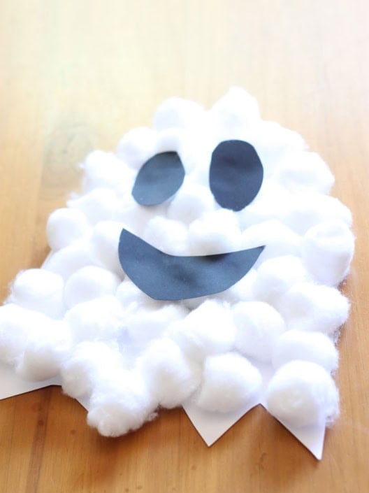 Puffy Ghost Craft (with Free Ghost Template) - Thriving Home