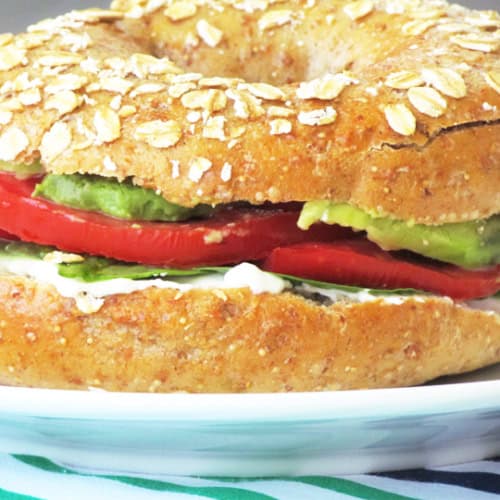 Veggie Sandwich on Whole Grain Bagel