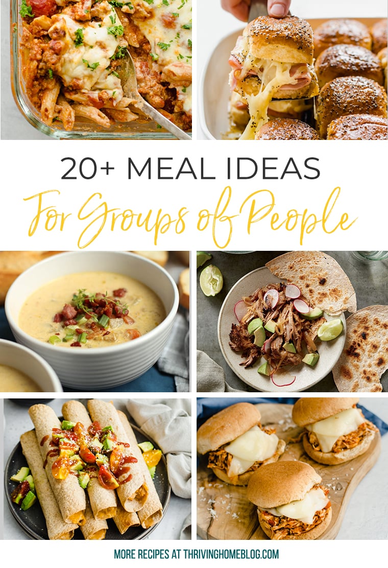 hero image of 20+ meal ideas for a crowd