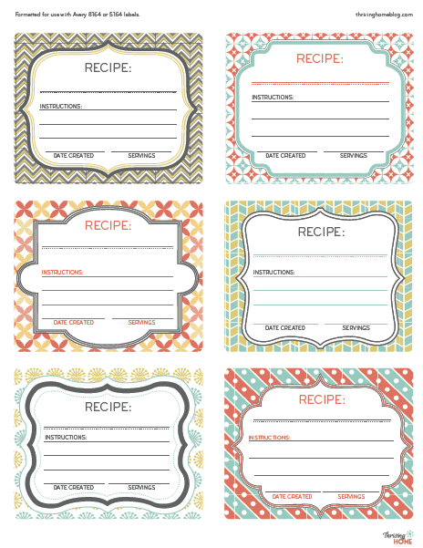 Printable freezer meal labels. Perfect for freezer meal storage or, even better, for when taking meals to someone. 