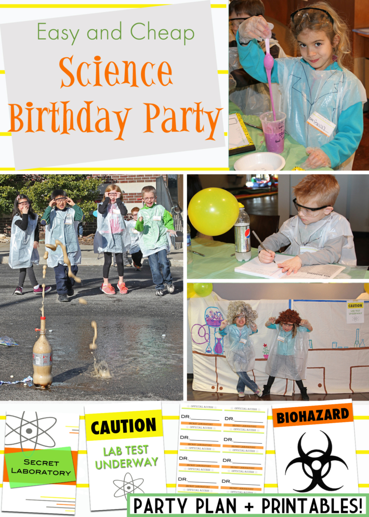 Science Birthday Party collage image