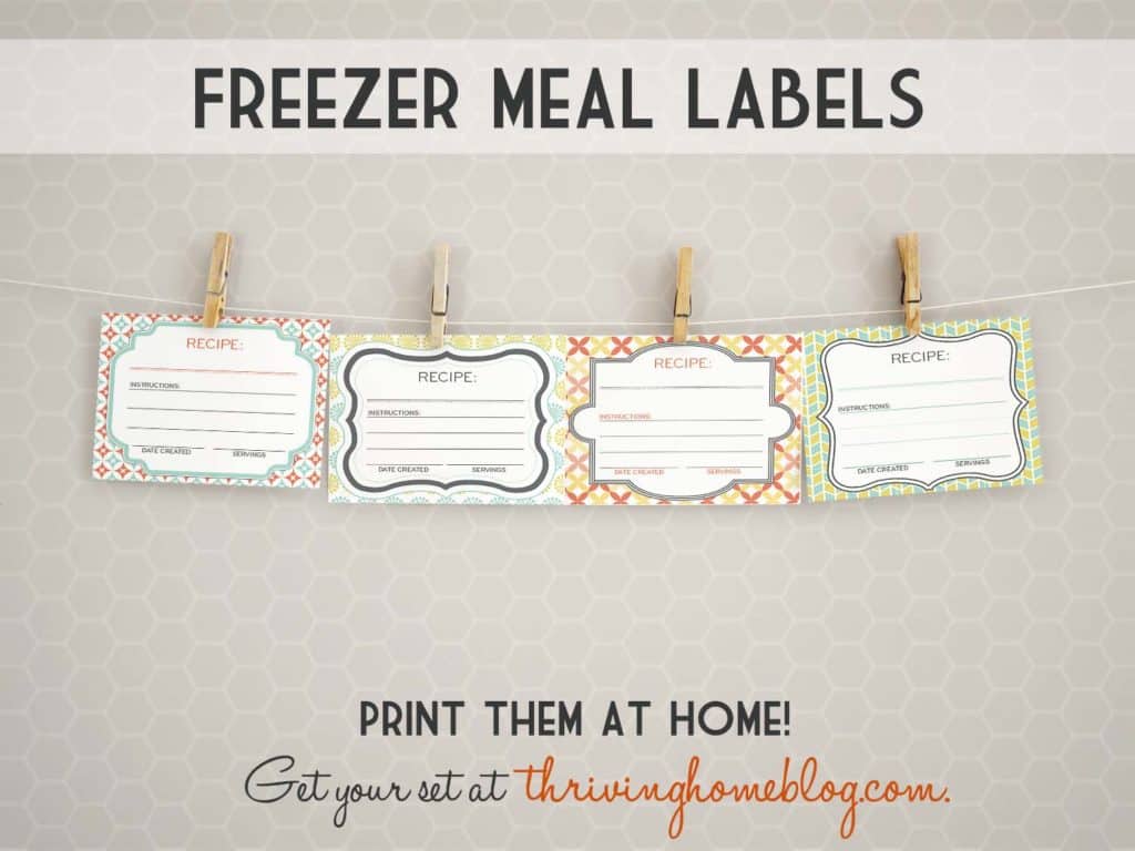 Printable Freezer Meal Labels Thriving Home