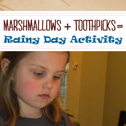 Rainy Day Activity with marshmallows and toothpicks is one of the simplest learning activities for many ages.