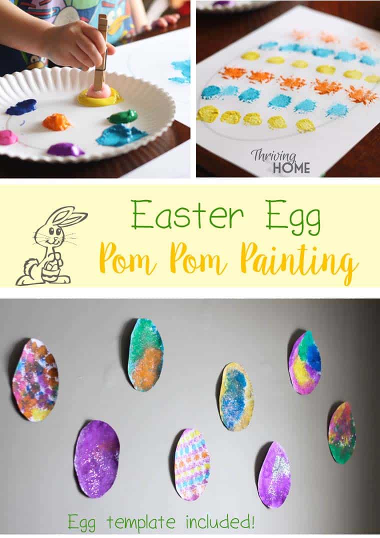 Easy Easter Craft: Painting Eggs with Pom Pom Balls | Thriving Home