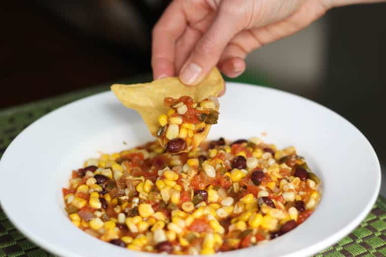 Roasted Corn and Black Bean Salsa - A BIG batch freezer recipe that your family and friends will love. Perfect for all those summer veggies! 