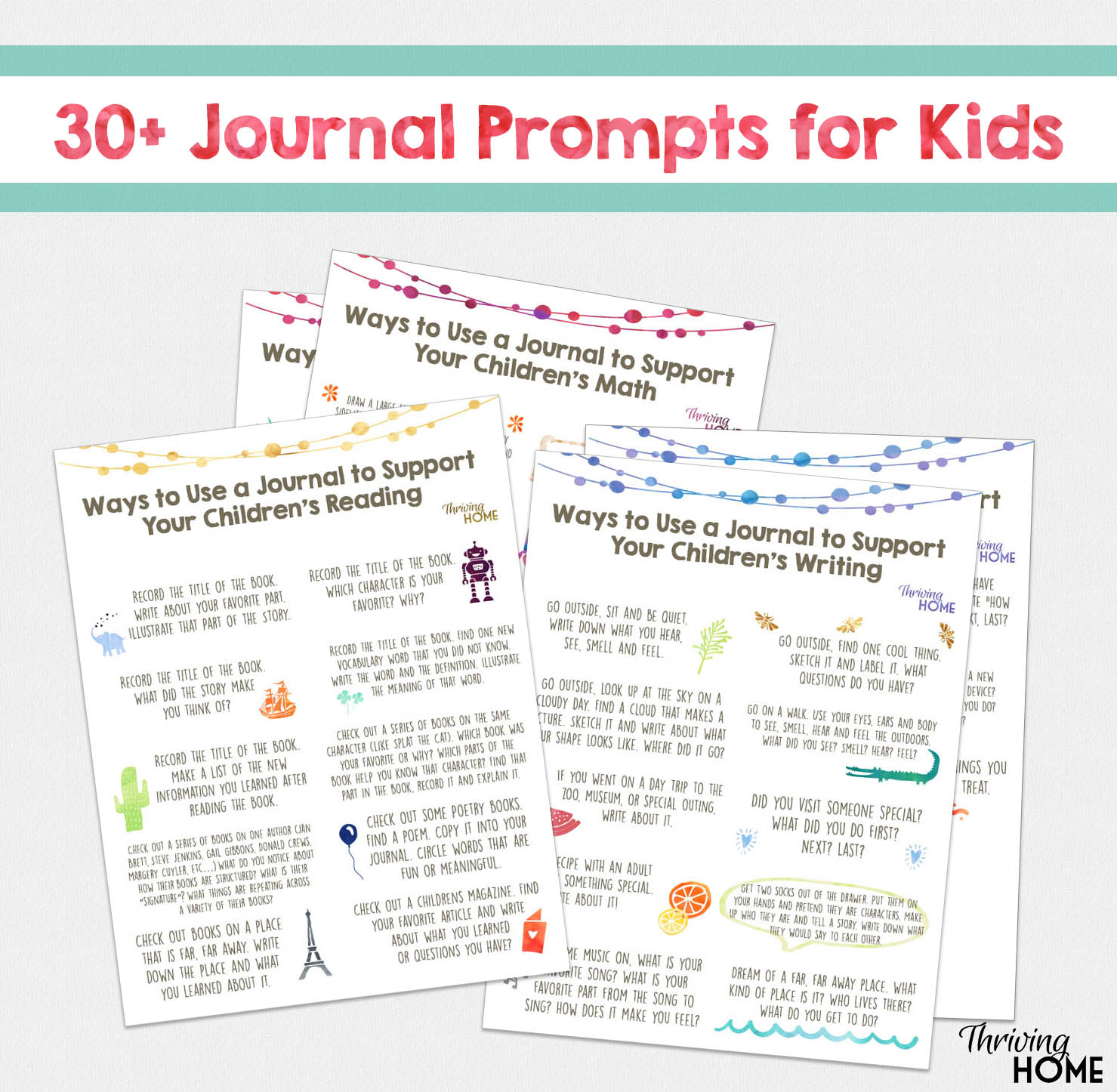 30+ Journal Prompts for Kids (FREE PRINTABLE)