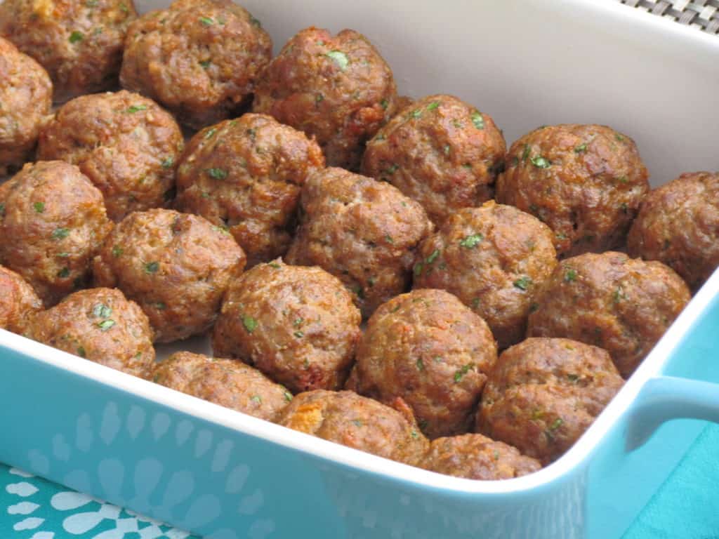 Baked Italian Meatballs are a 30 minute meal staple in our house! Perfect every time. #freezermeal #realfood