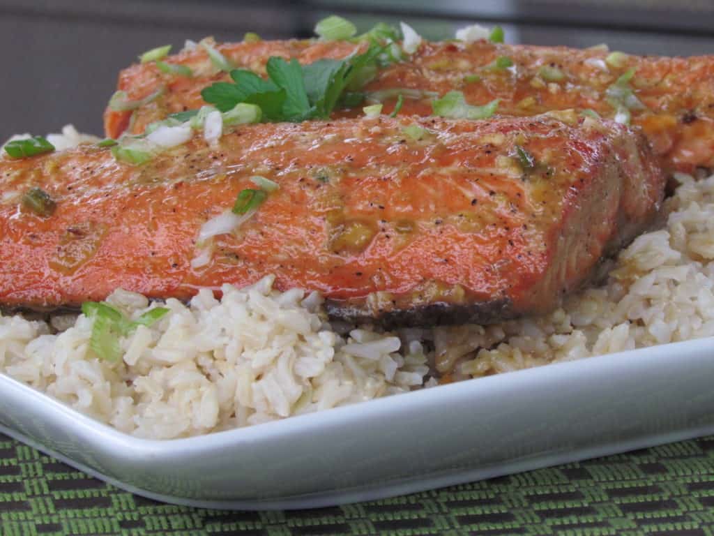 Freezer Friendly Sweet and Savory Salmon is a perfect marriage of sweet and savory marinade ingredients, along with the foil-cooking method, take salmon filets to a whole new level. Broiling at the very end is necessary to create caramelization on top.