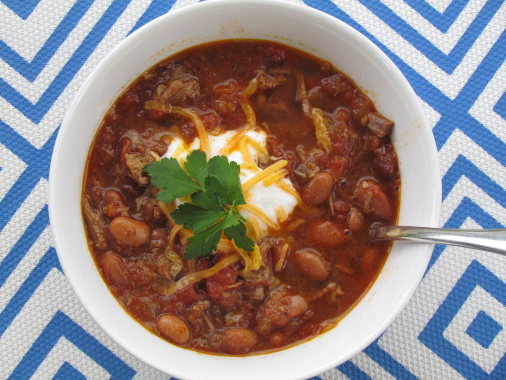 Slow Cooker Steak Chili {Freezer Meal} | Thriving Home