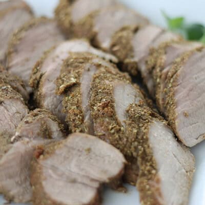 This Herb Roasted Pork Tenderloin is a lean, flavor-packed, crowd-pleaser. It's been part of our family dinner rotation for years. #freezermeal #realfood