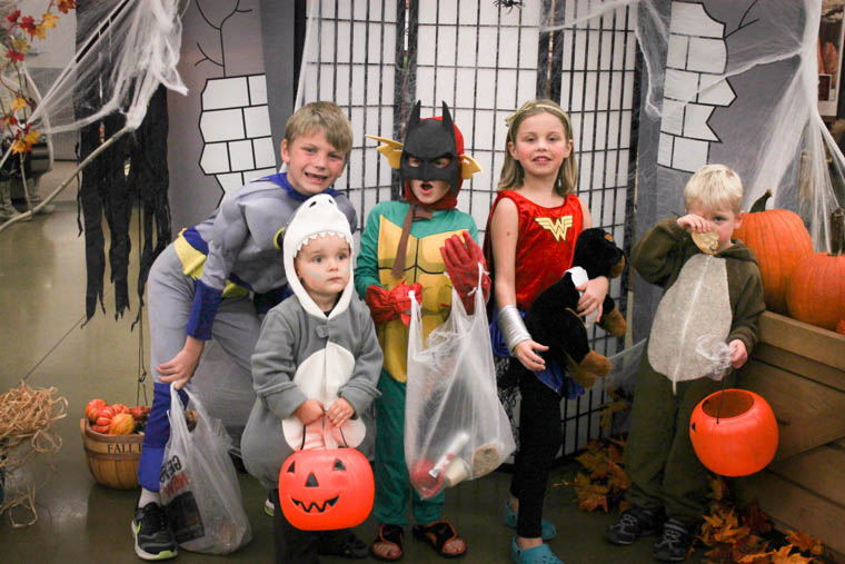 Kids in costume at a halloween party.